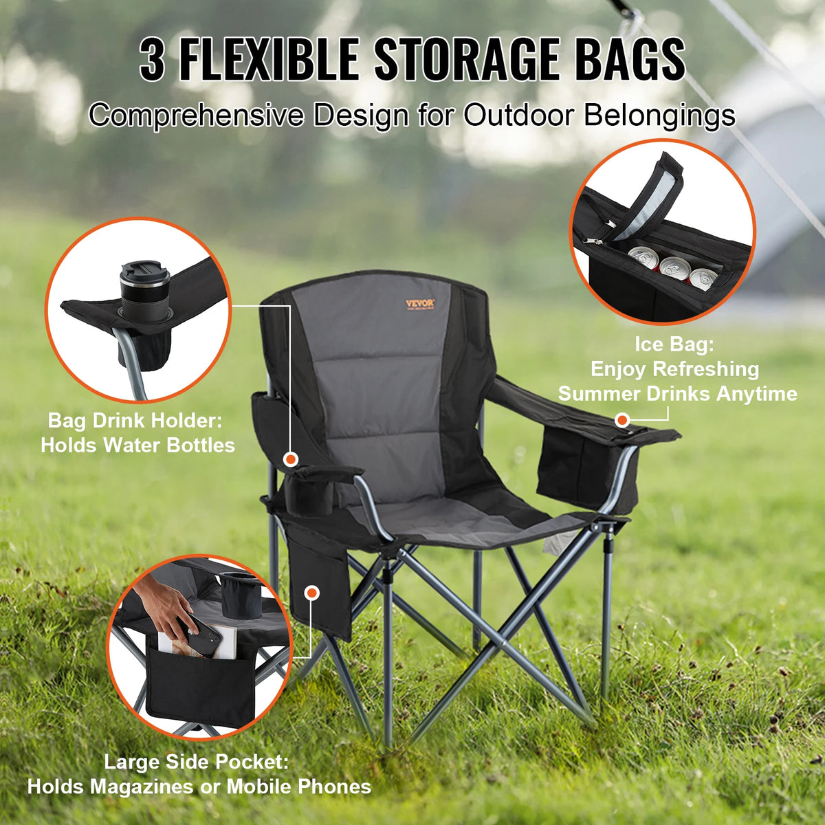 SucceBuy Outdoor Camping Chair Portable Folding Seat For Travel