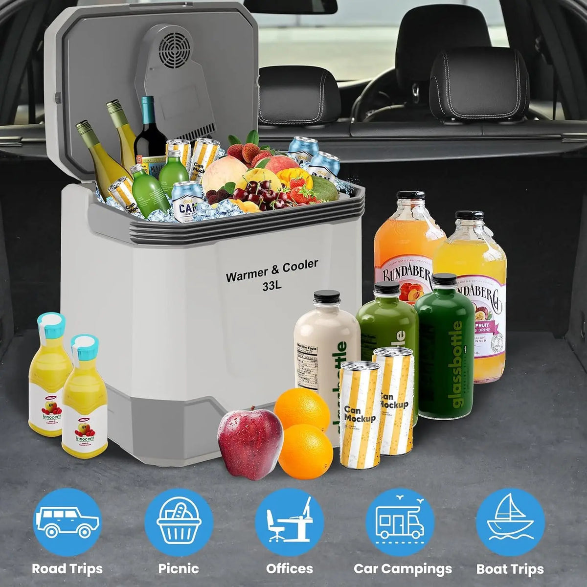 Portable Electric Cooler With Heating Mode For Car Camping