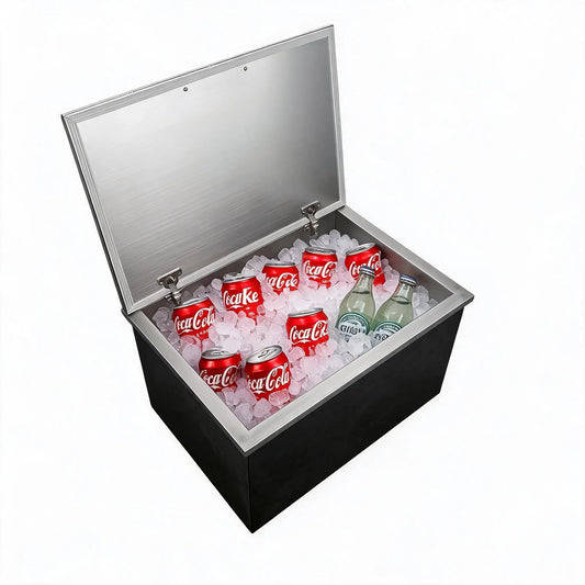 Stainless Steel Built In Ice Chest Cooler With Drain System