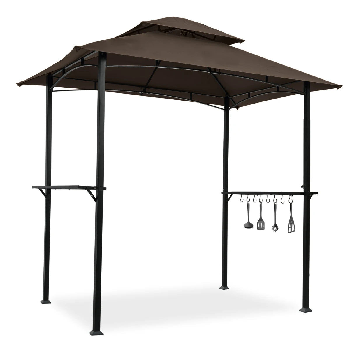 Outdoor Grill Gazebo Double Tier Soft Top Canopy Shelter