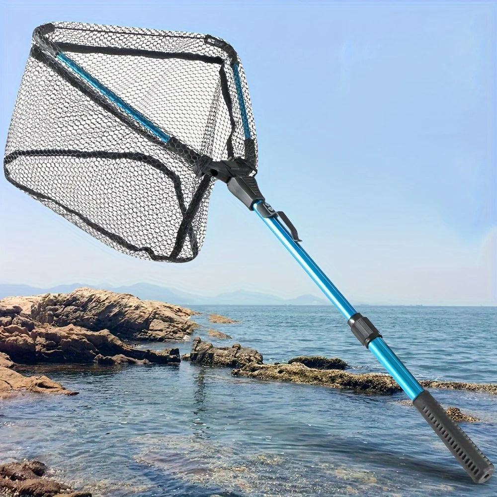 Retractable Aluminum Alloy Telescopic Folding Fishing Net With Triangular Mesh