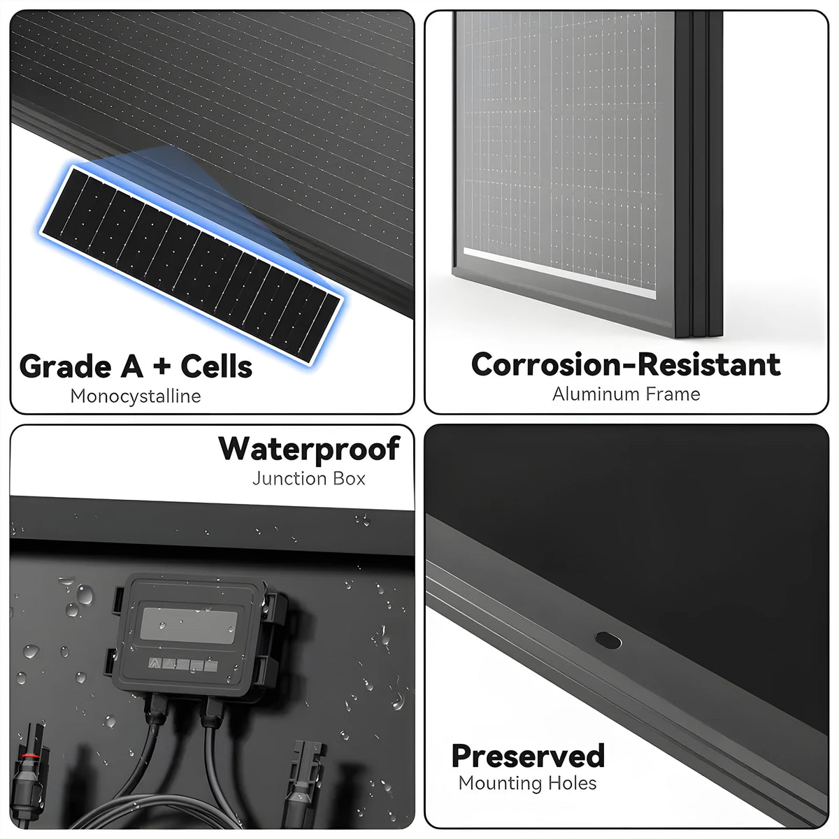 Rvpozwer High Efficiency Monocrystalline Solar Panel For Outdoors