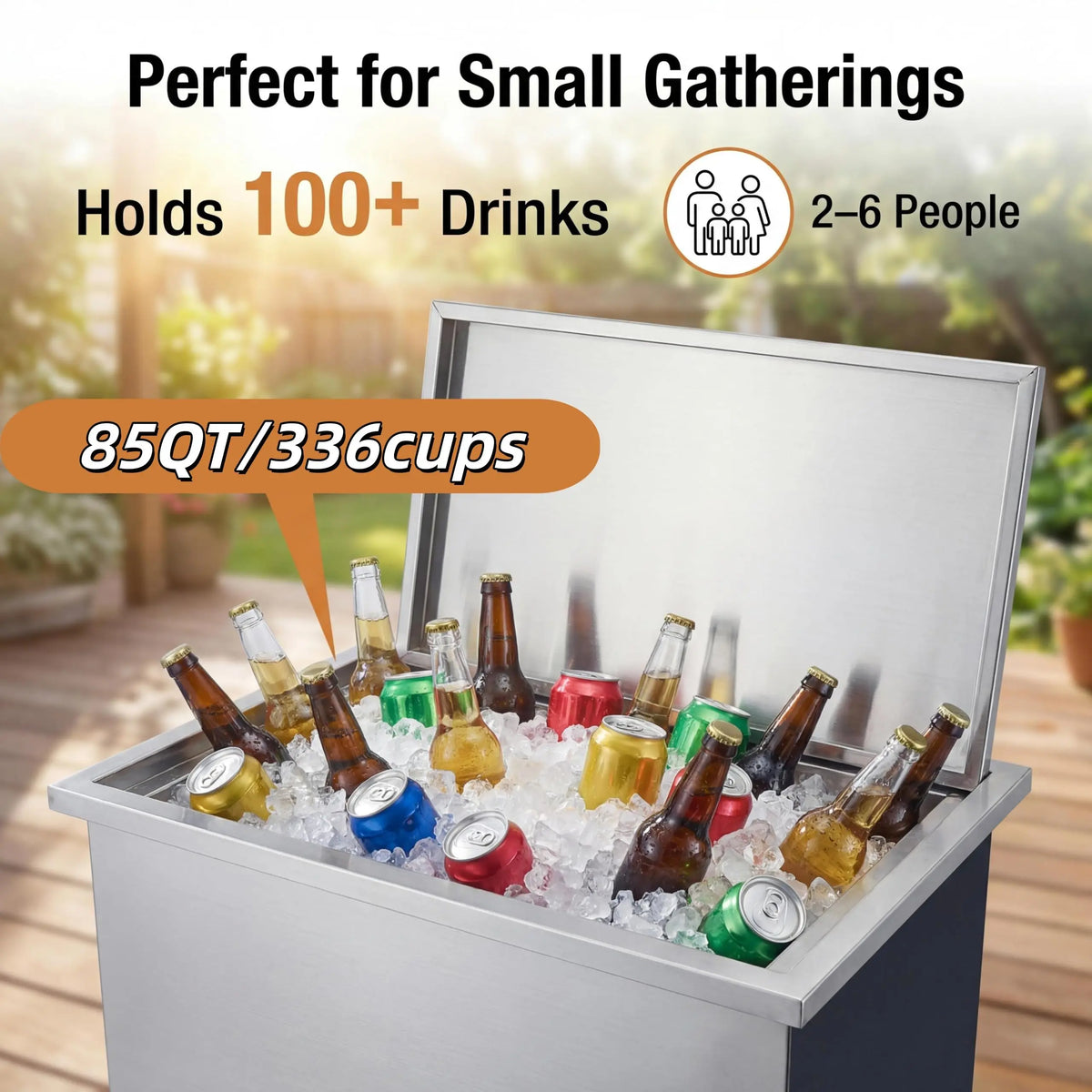 Stainless Steel Built In Ice Chest Cooler With Drain System