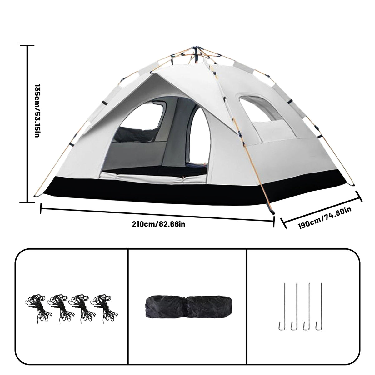 Pakicetus Instant Auto Pop Up Sun Rain Shelter Camping Tent