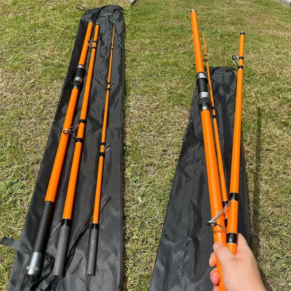 Three Piece Carbon Fiber Surf Carp Spinning Fishing Rod