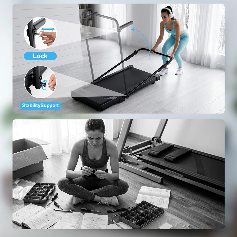 Superun Foldable Treadmill For Home With Adjustable Incline