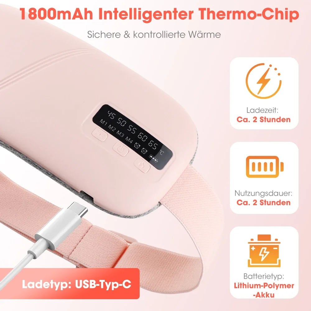 Cordless Rechargeable Heating Pad Vibrating Massage Belt For Waist