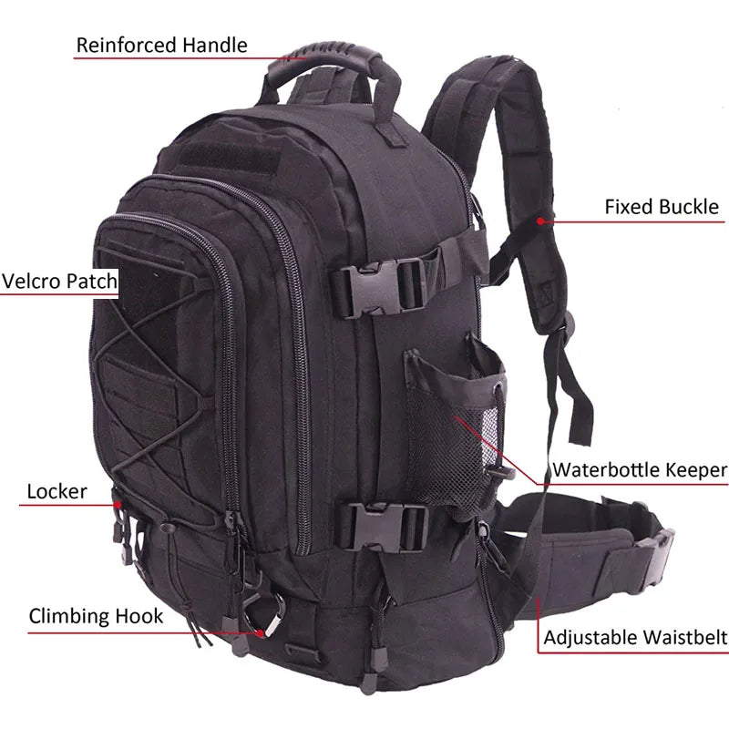 Lqarmy Military Tactical Backpack Molle Nylon Rucksack For Outdoor Hiking