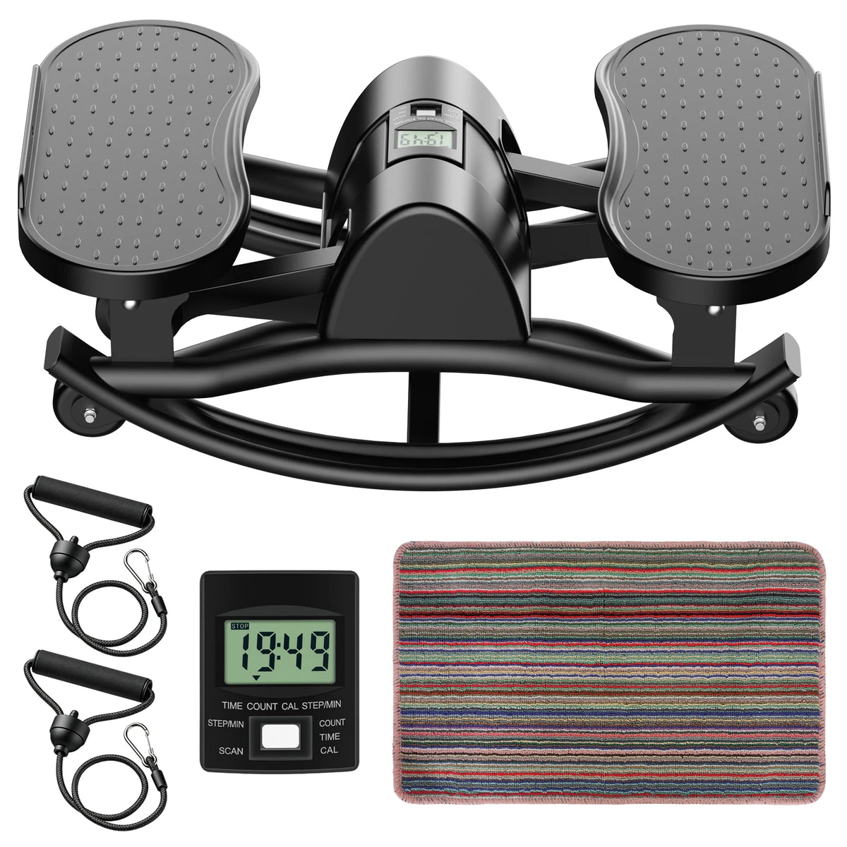 Digital Display Twist Stepper Machine With Resistance Bands