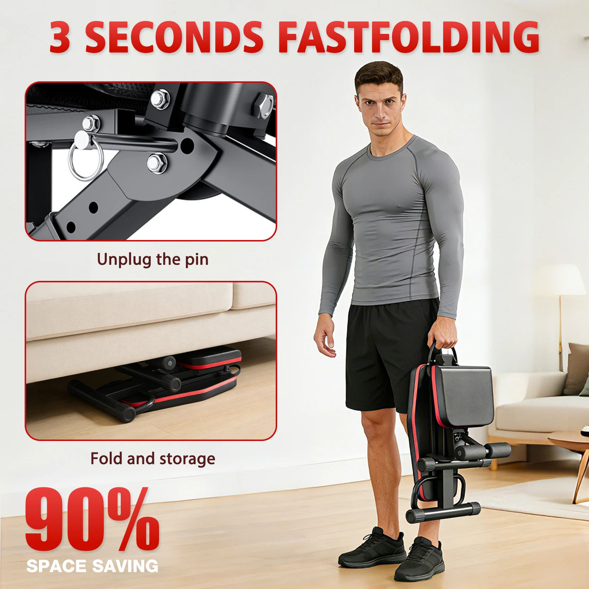Foldable Multi Functional Dumbbell Bench for Full Body Workouts