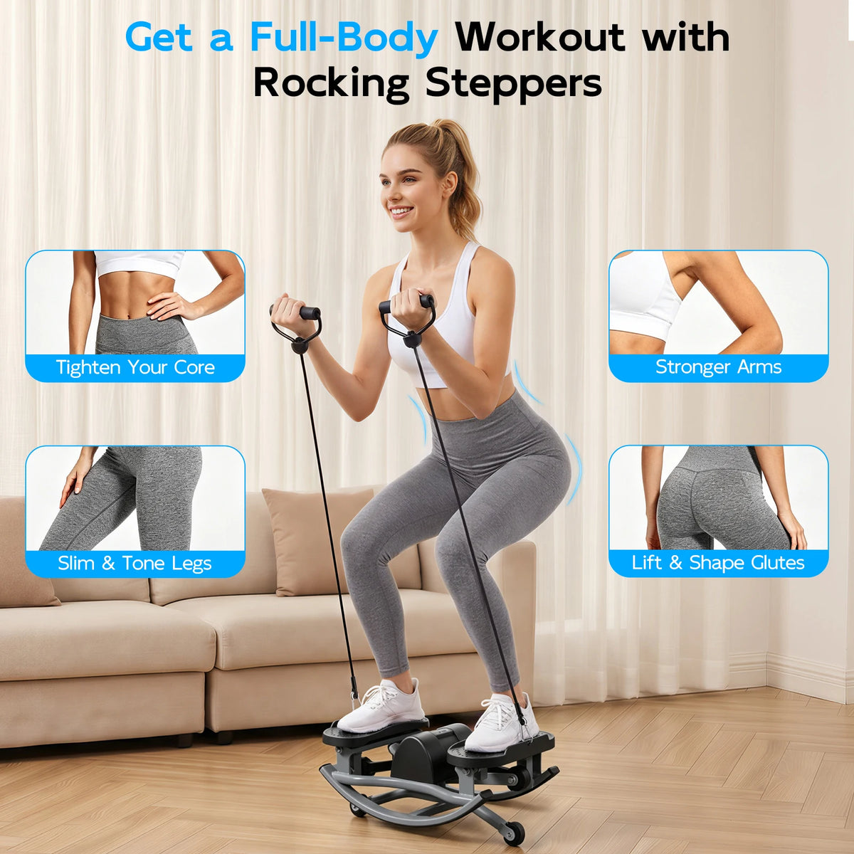 Digital Display Twist Stepper Machine With Resistance Bands
