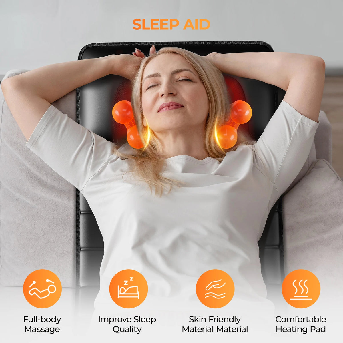 Heated Shiatsu Full Body Massage Mat With 10 Vibrating Motors
