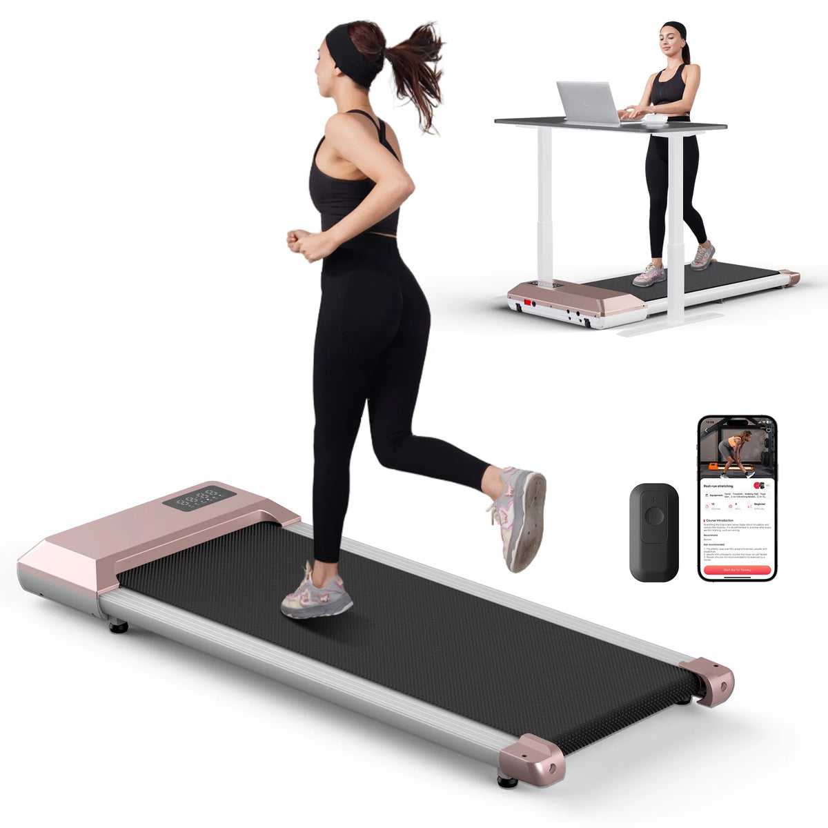 Superun 2.5HP Electric Treadmill With Bluetooth App Tracking