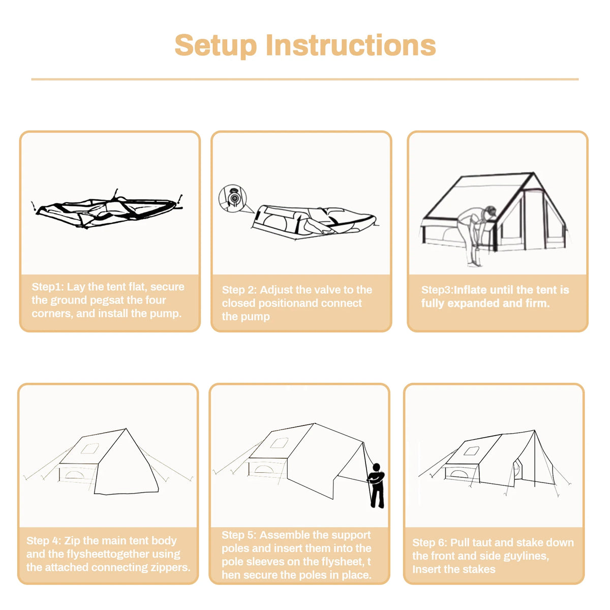 Pakicetus Inflatable Luxury Glamping Tent With Roof Window