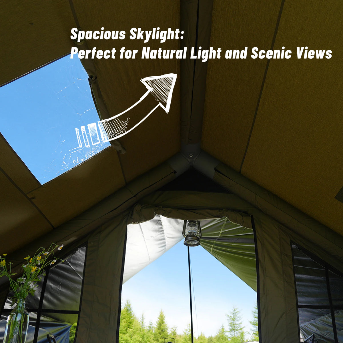Pakicetus Inflatable Luxury Glamping Tent With Roof Window
