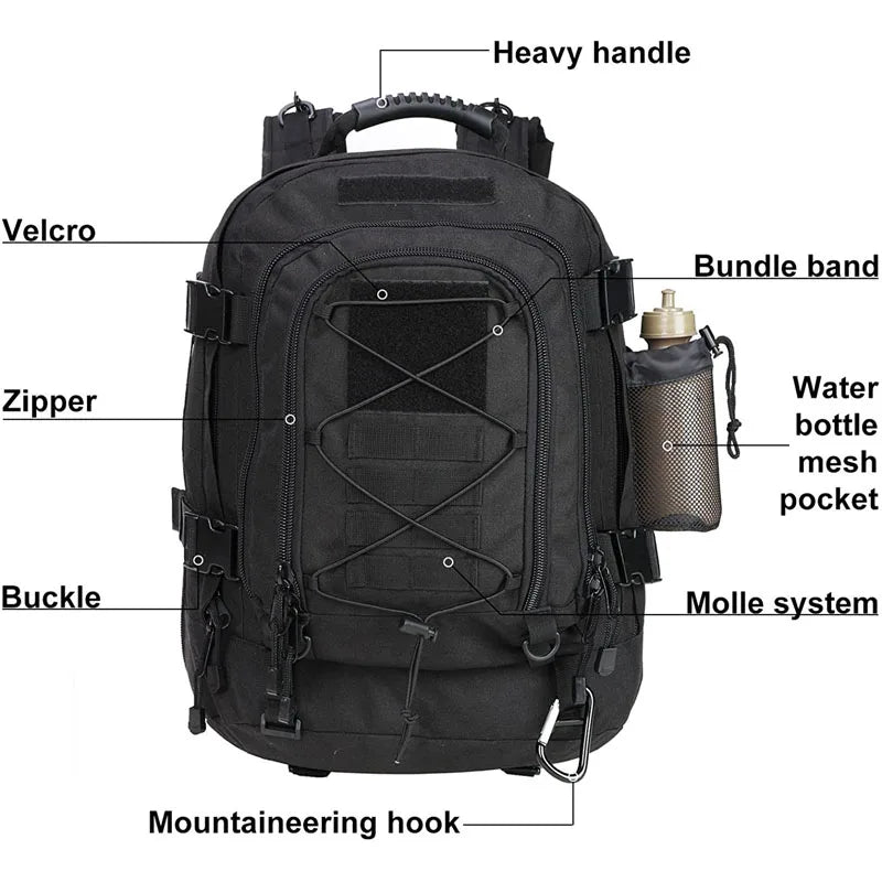 Lqarmy Military Tactical Backpack Molle Nylon Rucksack For Outdoor Hiking