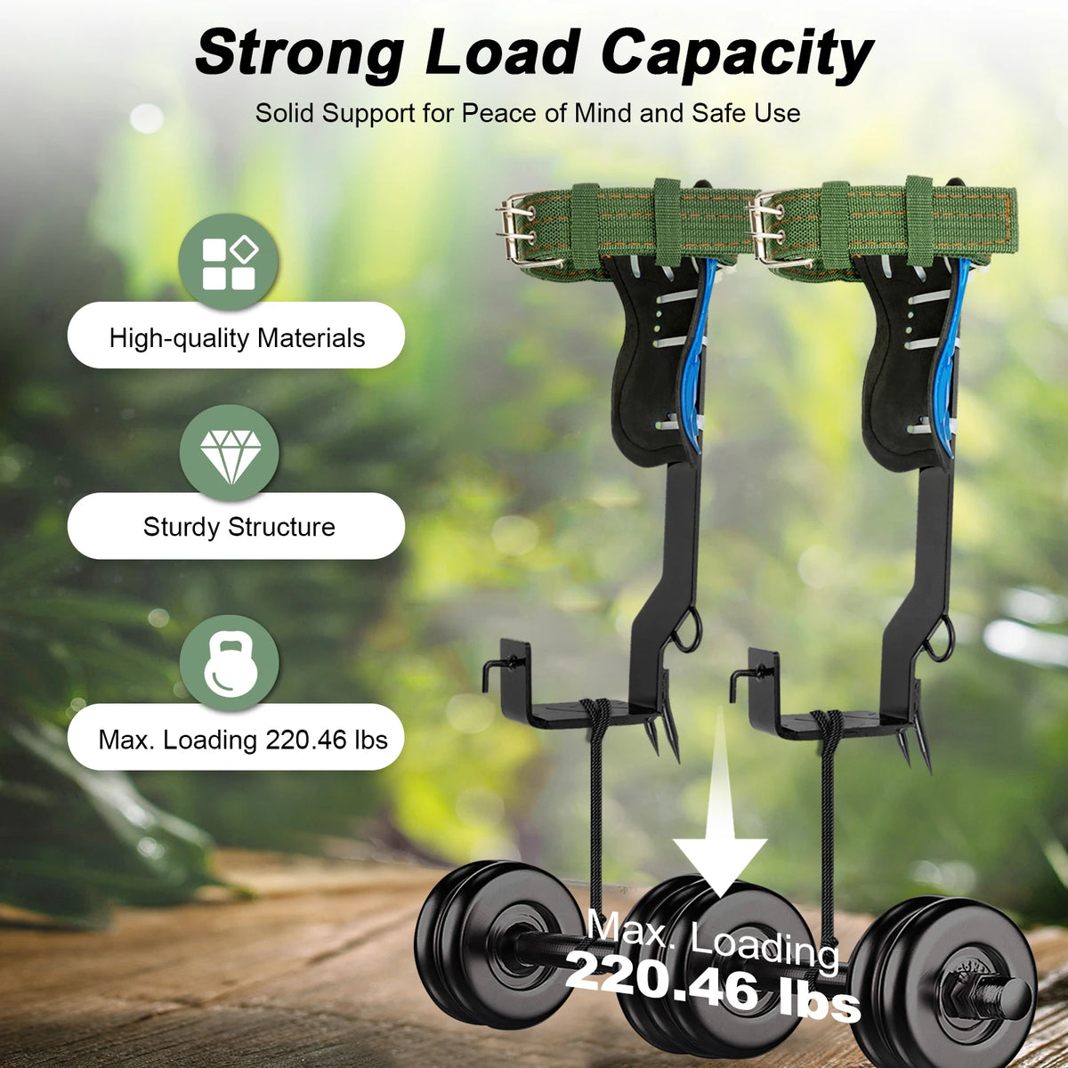 Professional Steel Tree Climbing Ascension Gear Set For Outdoors