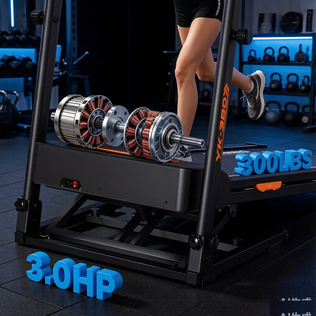 Compact Foldable 3HP Treadmill With Brushless Motor And Adjustable Incline