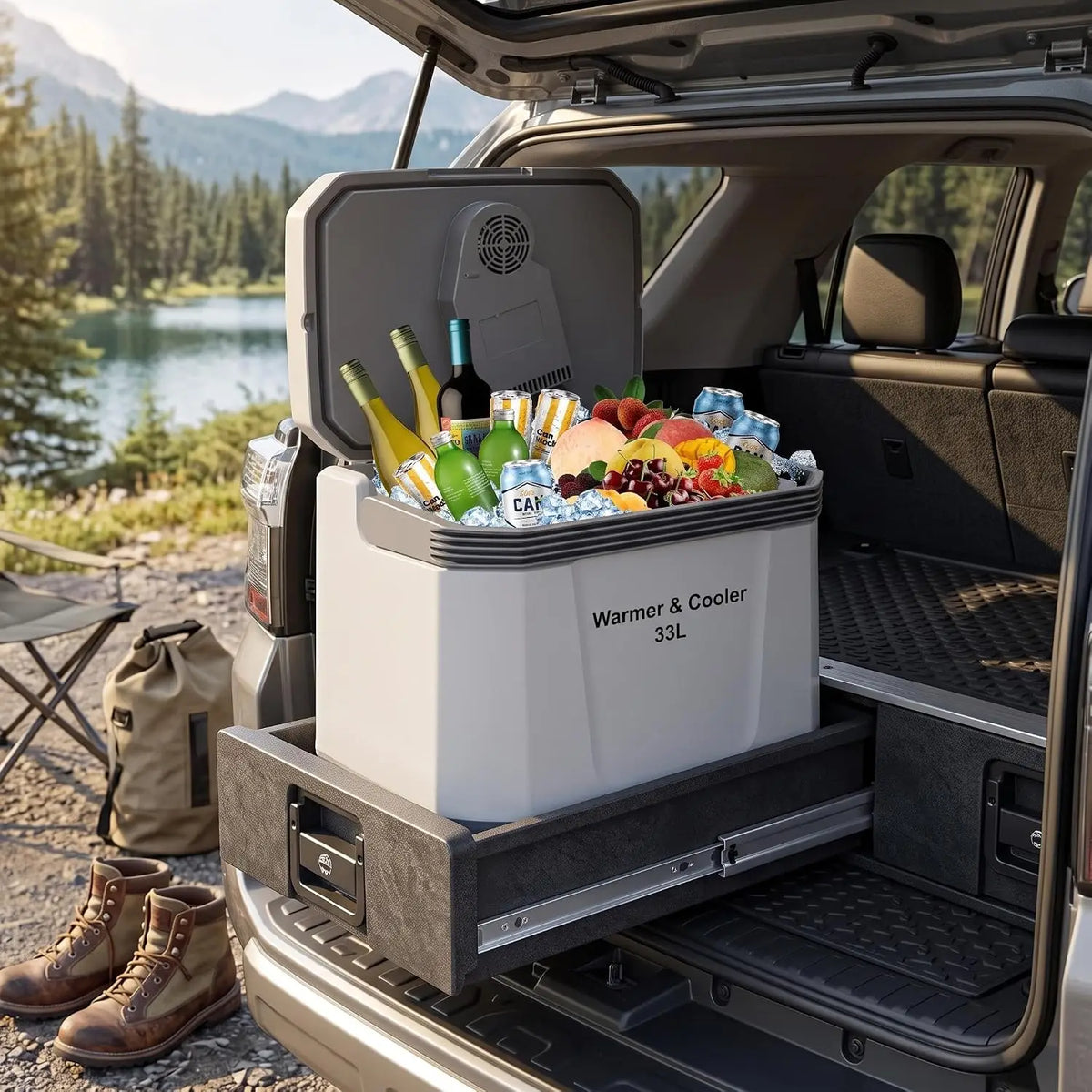 Portable Electric Cooler With Heating Mode For Car Camping