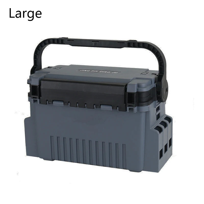 Multifunctional Fishing Tackle Box With Bait Storage And Rod Holder