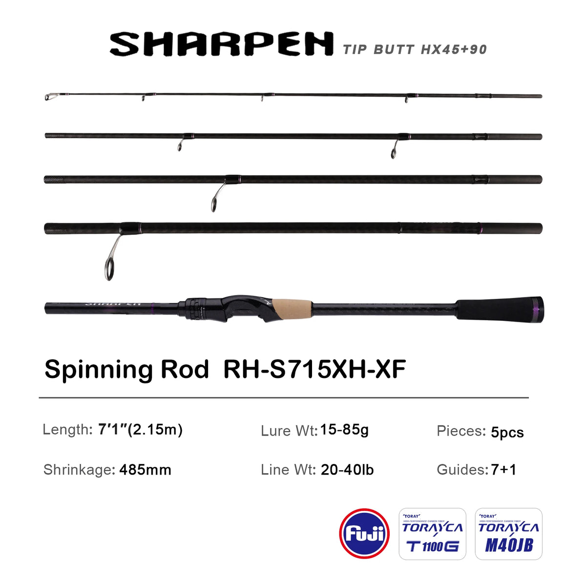 PURELURE Travel Soft Lure Spinning and Casting Fishing Rods
