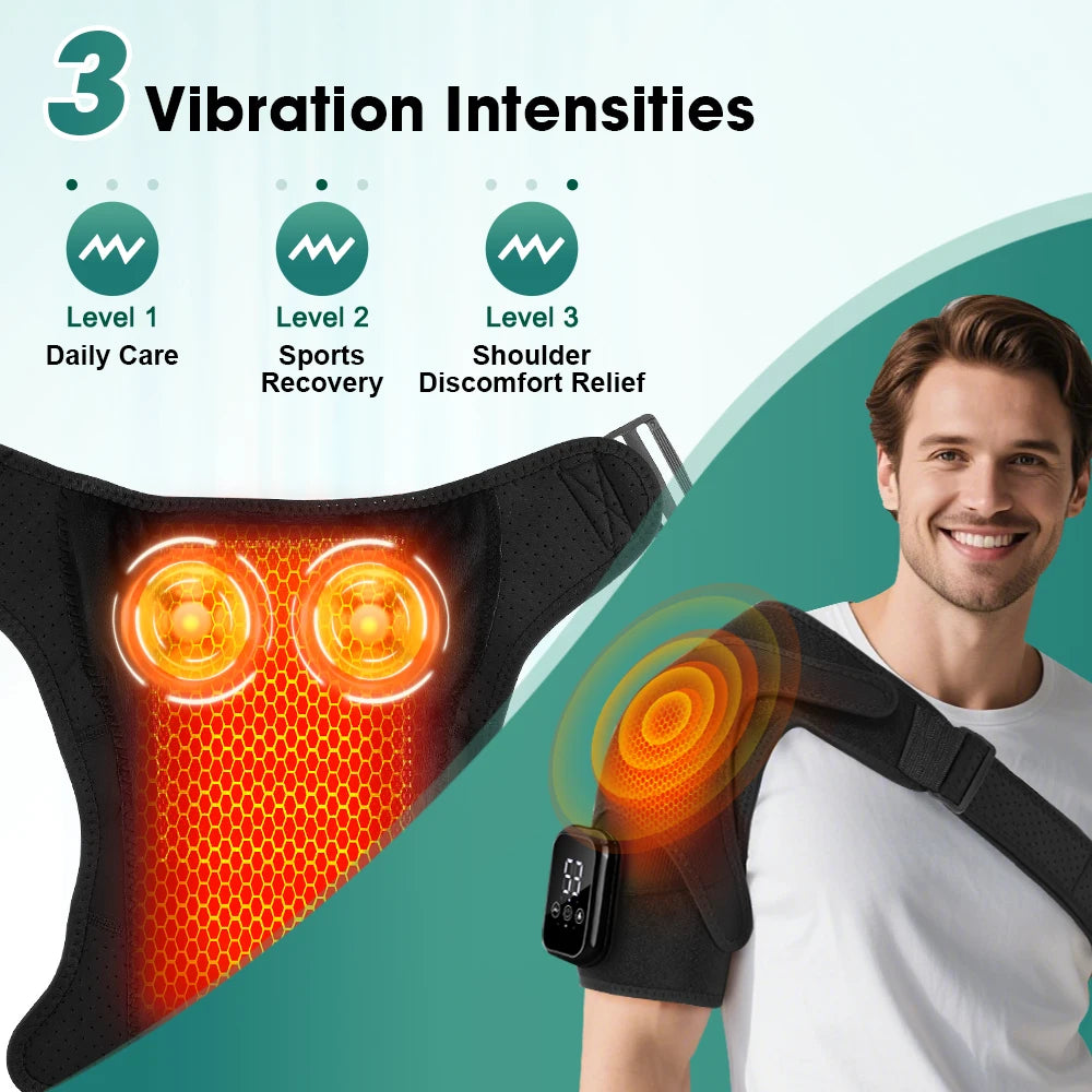 Pastsky Heated Vibration Shoulder Massager Support Belt
