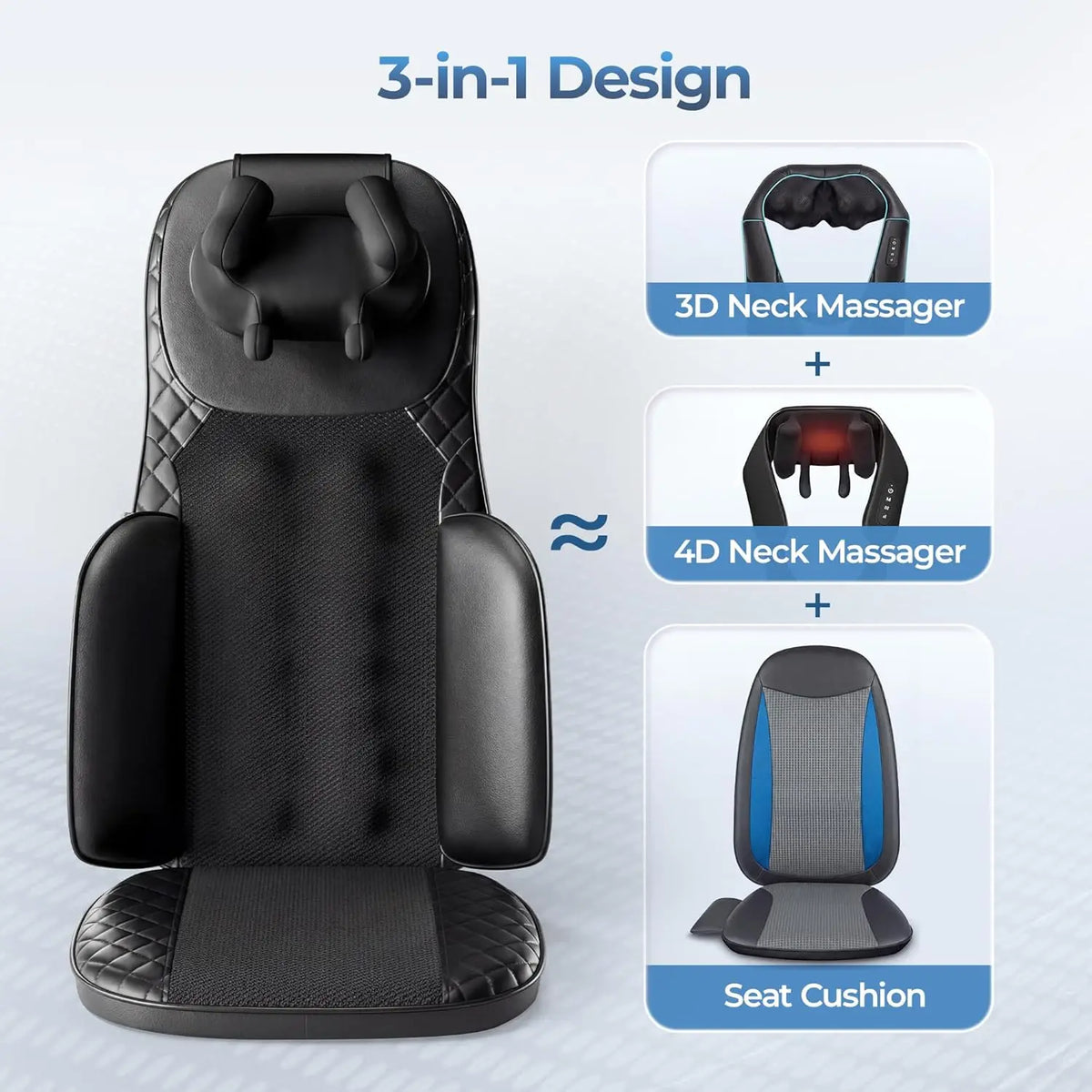 Homemassa Heated Shiatsu Neck And Back Massage Cushion