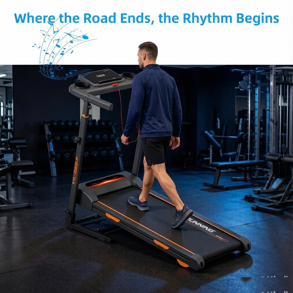 Compact Foldable 3HP Treadmill With Brushless Motor And Adjustable Incline