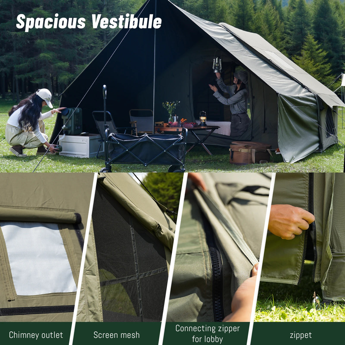 Pakicetus Inflatable Luxury Glamping Tent With Roof Window