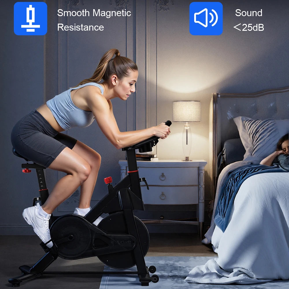 LACUFFY Magnetic Resistance Stationary Exercise Bike for Home Workouts