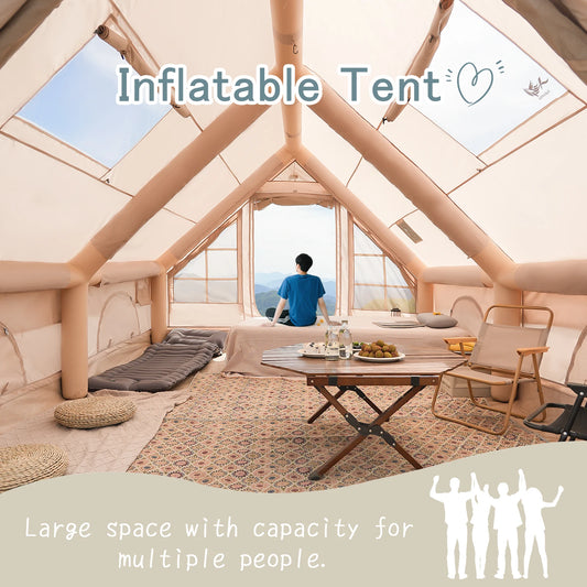 Inflatable Camping Tent With Air Pump And Skylight