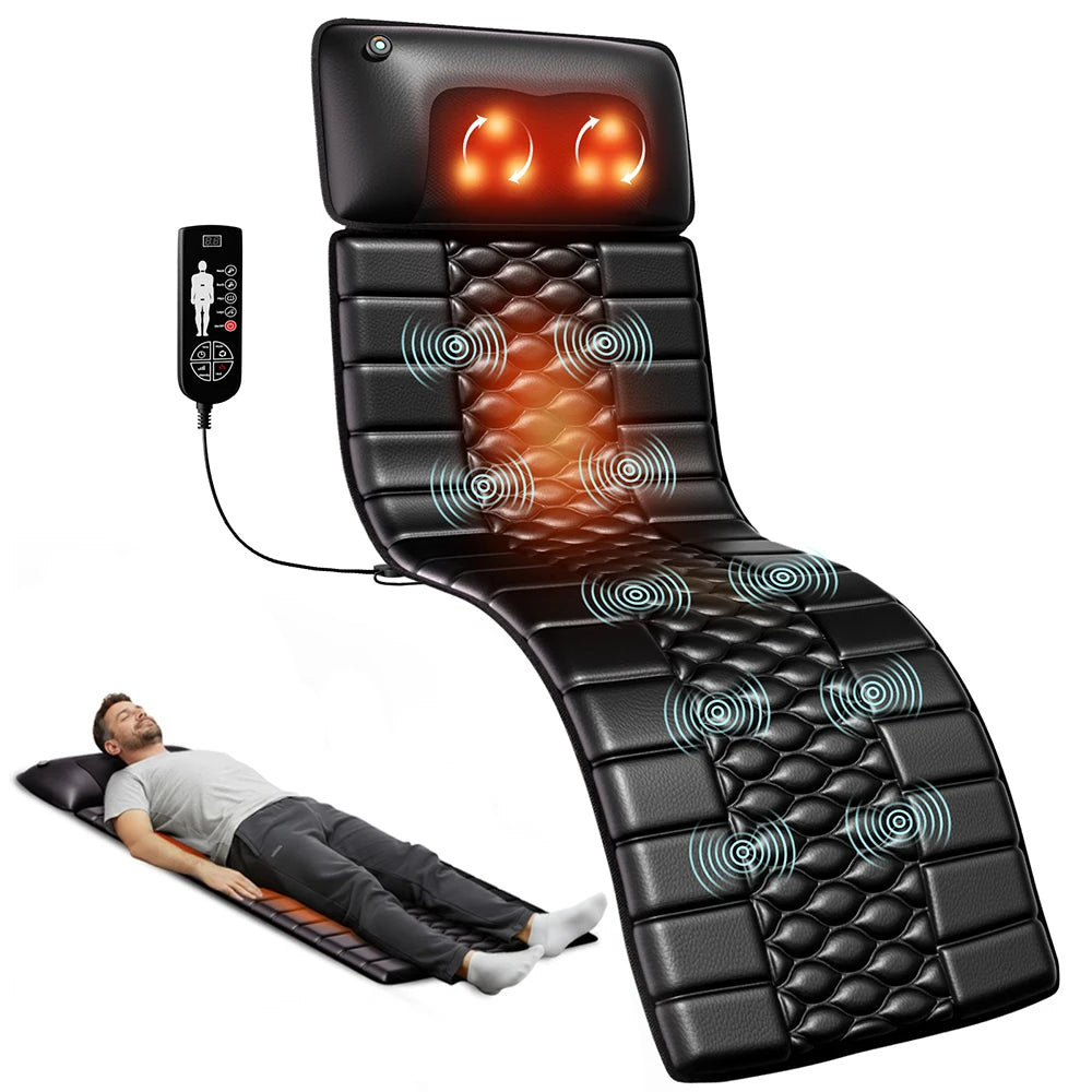Heated Shiatsu Full Body Massage Mat With 10 Vibrating Motors