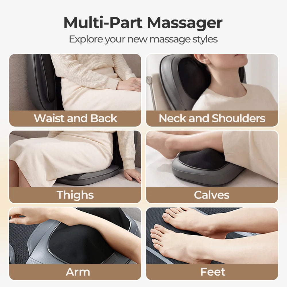 HOMEMASSA Adjustable Shiatsu Neck Back Massager With Heat