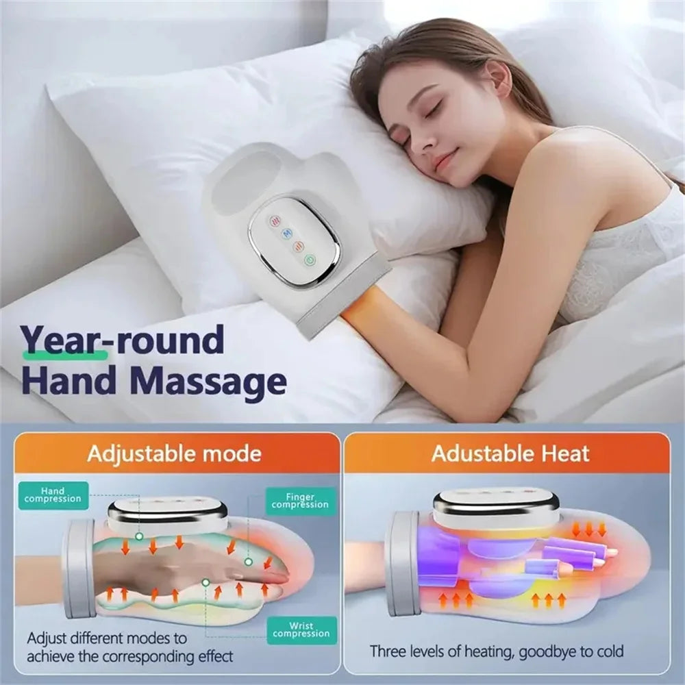 Cordless Electric Hand And Wrist Massager With Heat And Compression