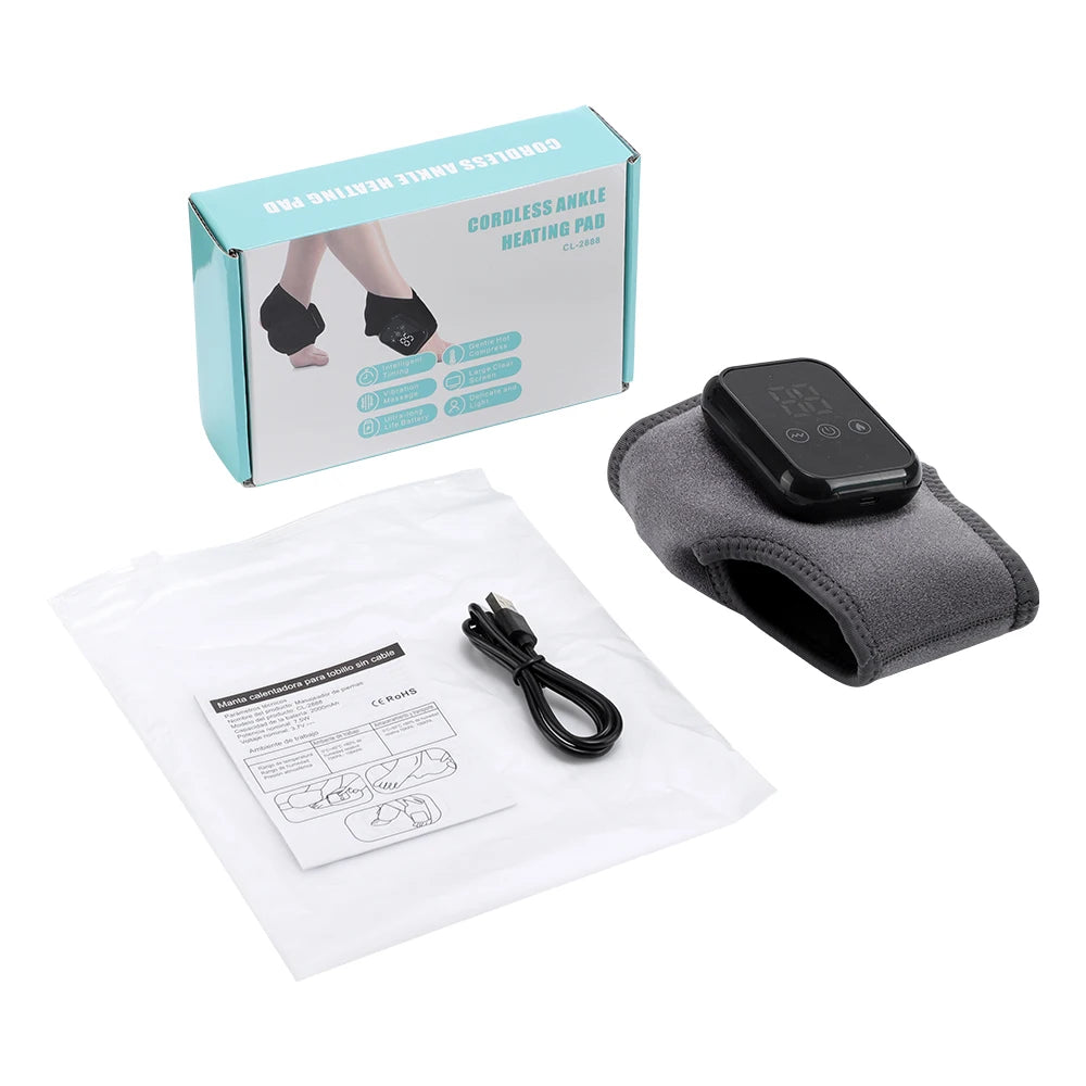 PASTSKY Electric Heating Ankle Brace With Vibration Massage Therapy