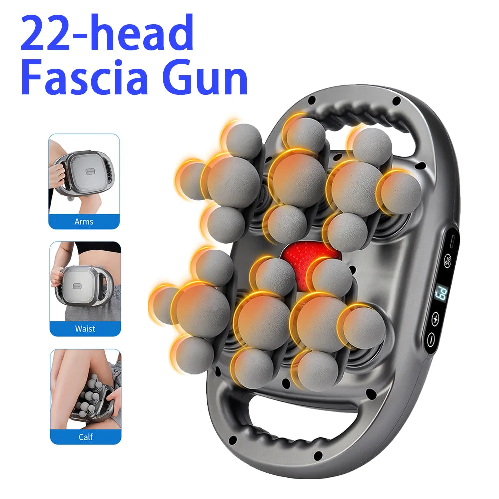 Foreverlily 22 Head Fascia Gun High Frequency Vibration Body Massager