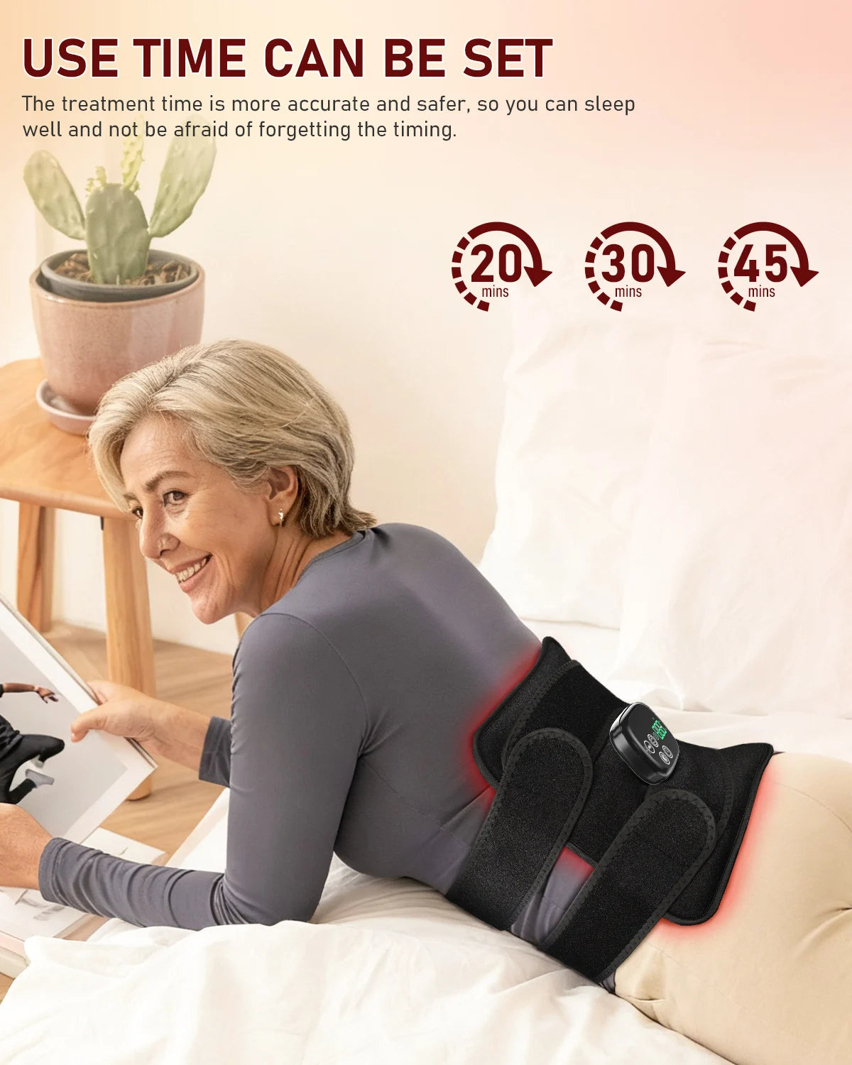Rechargeable Red Light Therapy Belt With Heat And Vibration