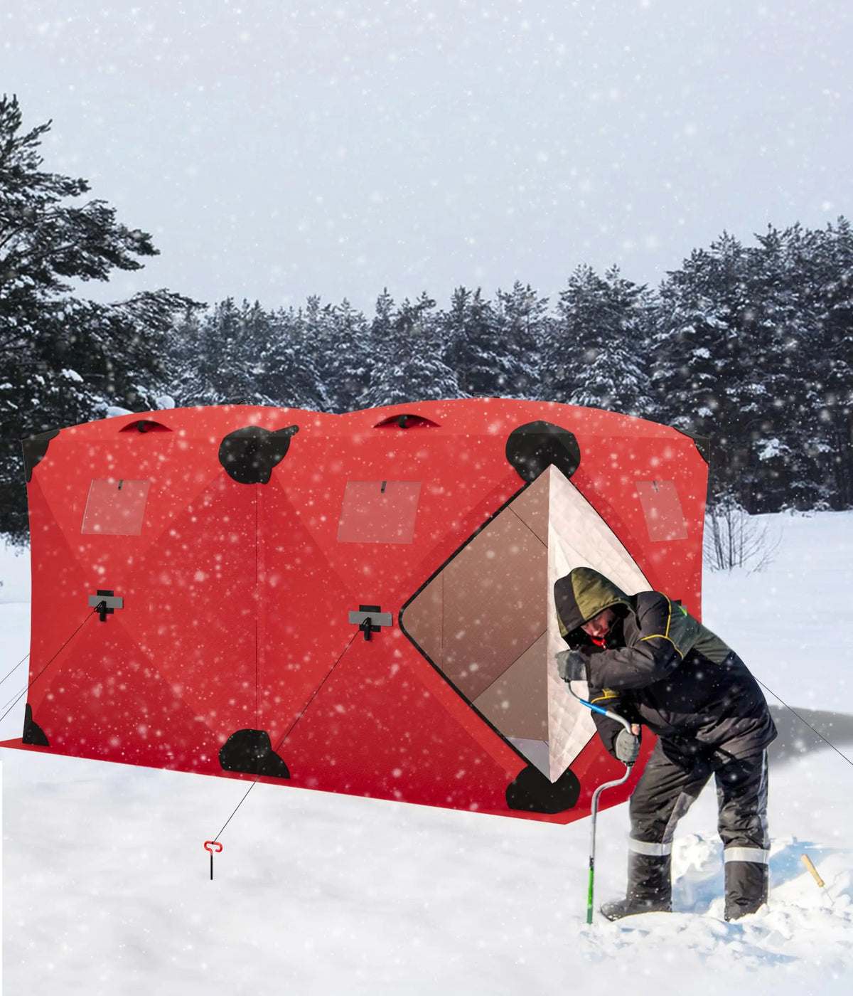 Pop Up Ice Fishing Tent Insulated Hub Style Shelter
