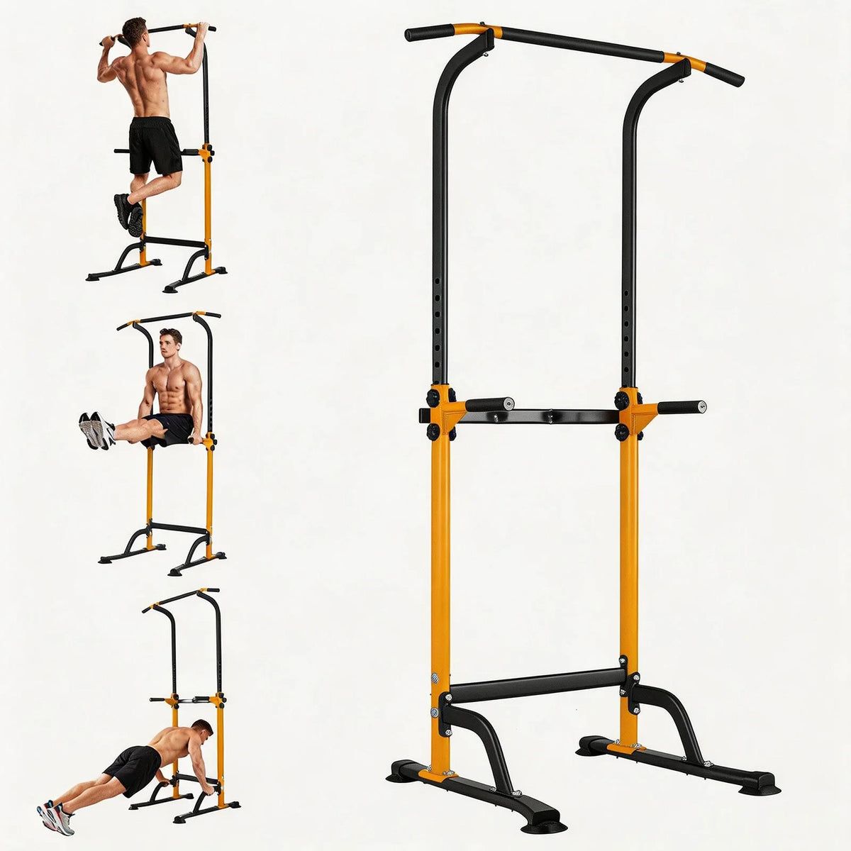 HiMISS Adjustable Power Tower Dip Station With Pull Up Bar