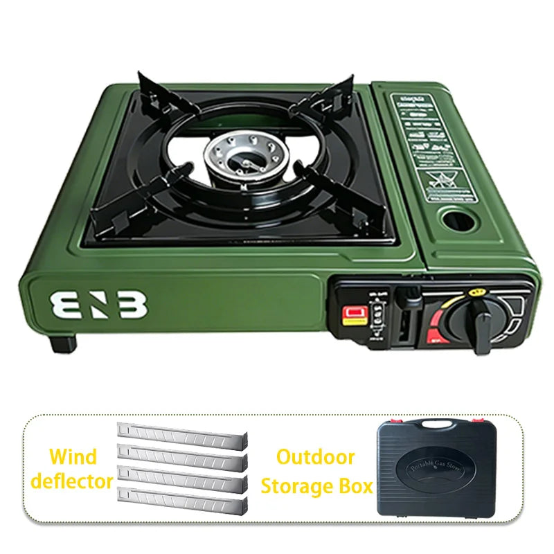 Stainless Steel Portable Butane Camping Stove Windproof Fuel Efficient