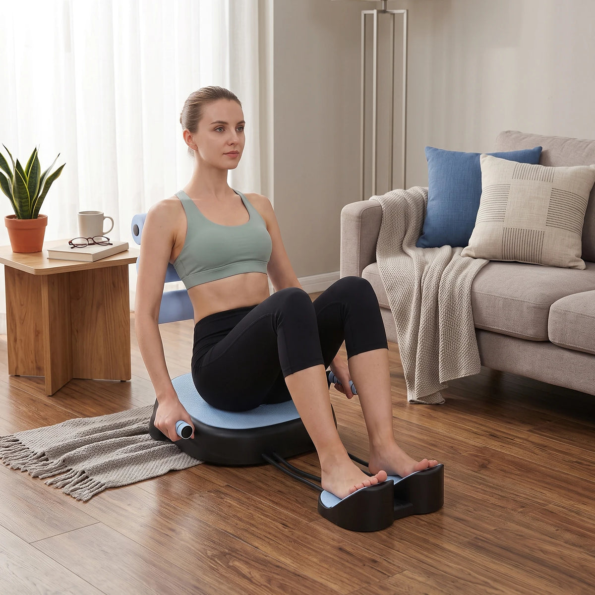 Multifunctional Sit Up Bench With Pull Ropes And Foam Pad