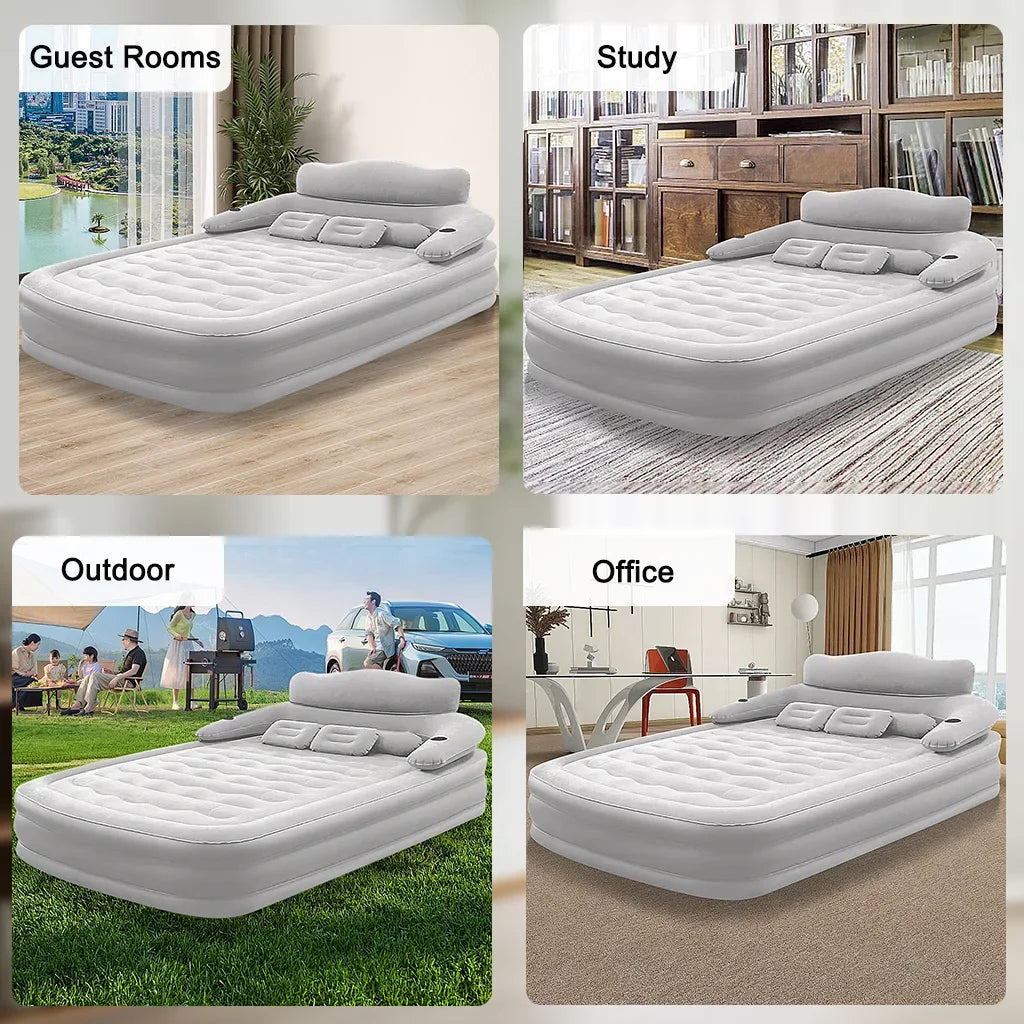 Two Person Built In Inflatable Camping Mattress PVC Thickened Design