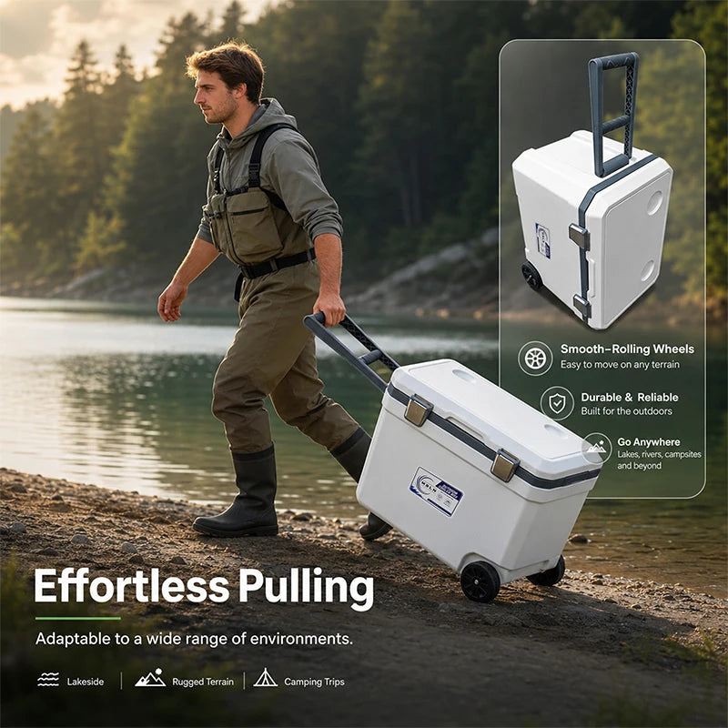 Insulated Fishing Cooler Bag With Live Fish And Gear Storage