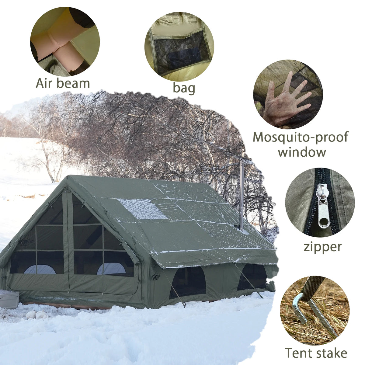 Inflatable Camping Tent With Air Pump And Skylight