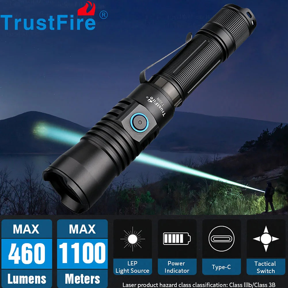 TrustFire T30R Tactical Laser LED Rechargeable Flashlight