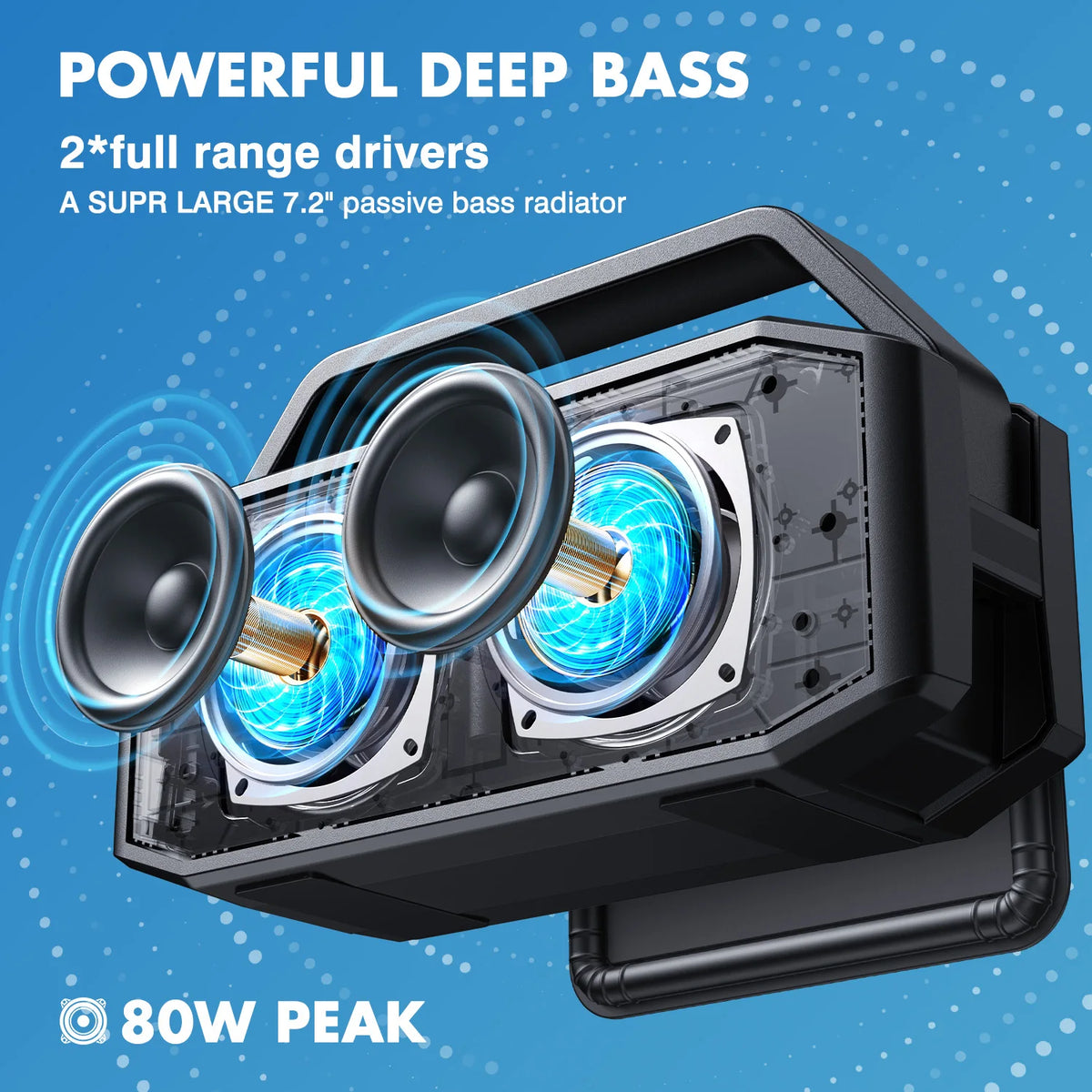 W-King D9-1 100W Waterproof Bluetooth Speaker With Subwoofer
