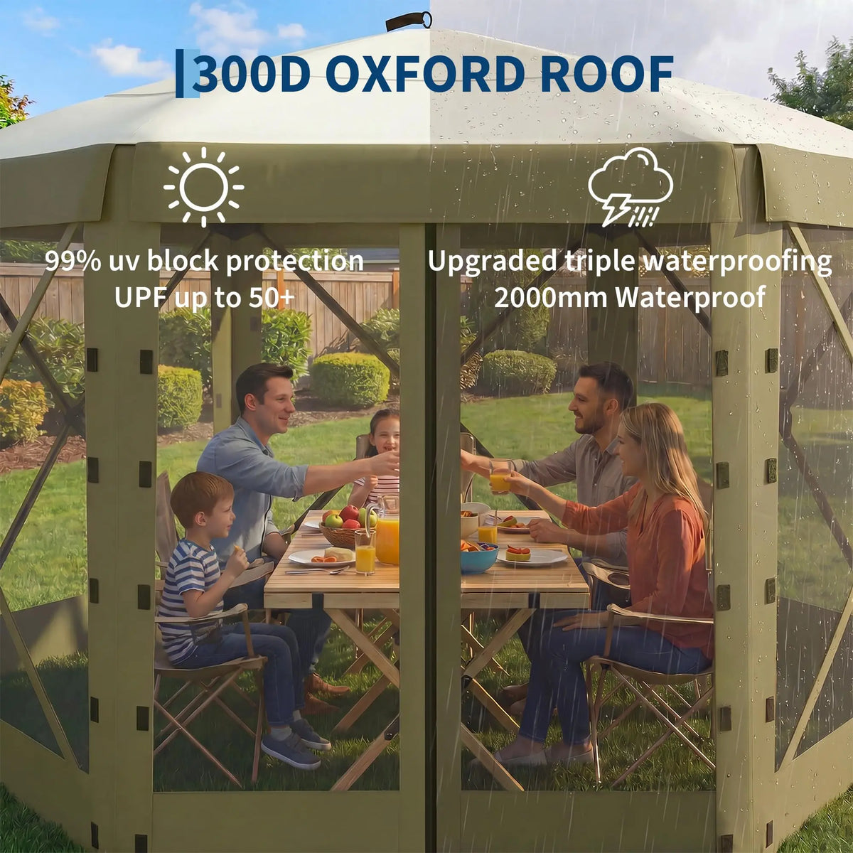 HiMISS Pop Up Gazebo Screen Tent With Removable Wind Walls
