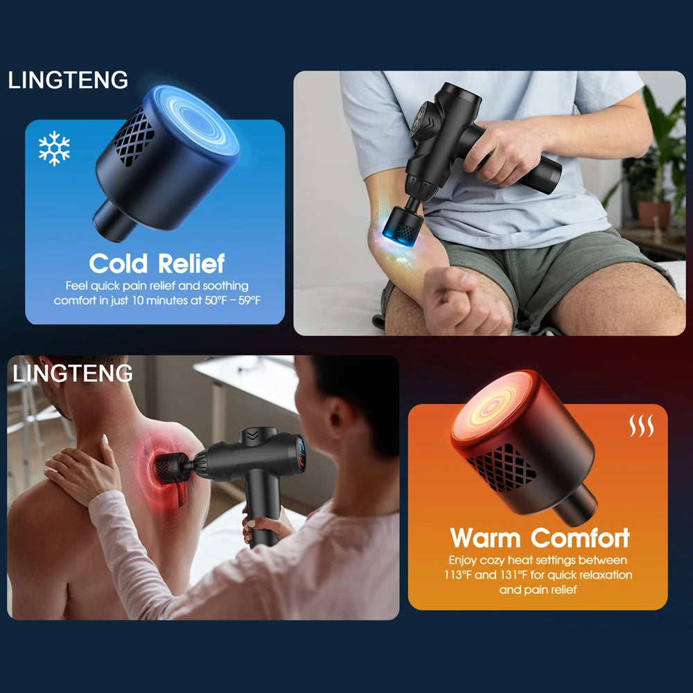 Lingteng Hot And Cold Therapy Massage Gun Deep Tissue Percussion