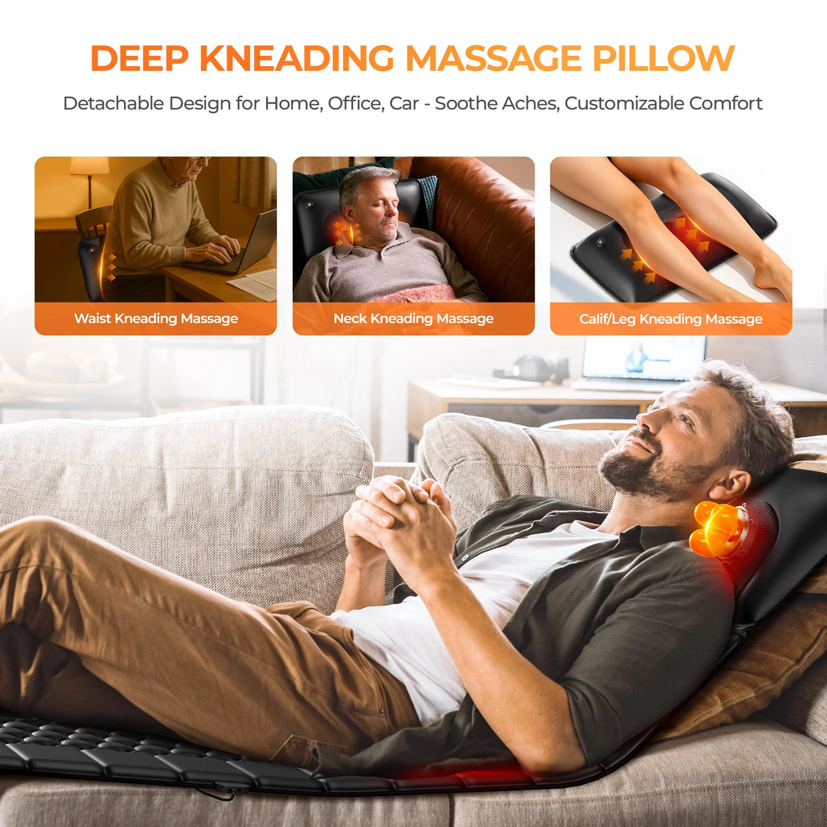 Heated Shiatsu Full Body Massage Mat With 10 Vibrating Motors