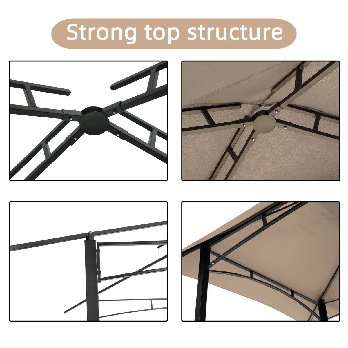 Outdoor Grill Gazebo Double Tier Soft Top Canopy Shelter